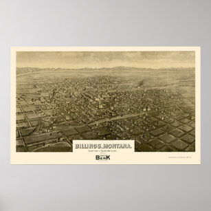 Billings, MT Panoramic Map - 1904 Poster