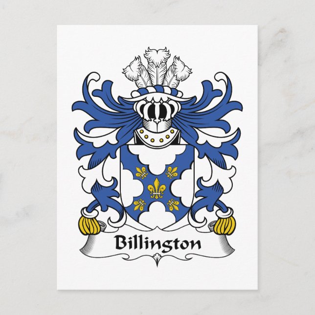 Billington Family Crest Postcard (Front)