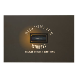Billionaire Mindset Success: Attitude's Everything Wood Wall Art