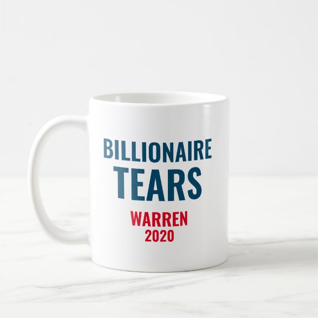 Billionaire Tears Elizabeth Warren 2020 Coffee Mug (Left)