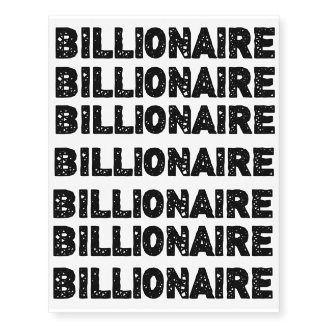 BILLIONAIRE - wowpeer Temporary Tattoos (Front)