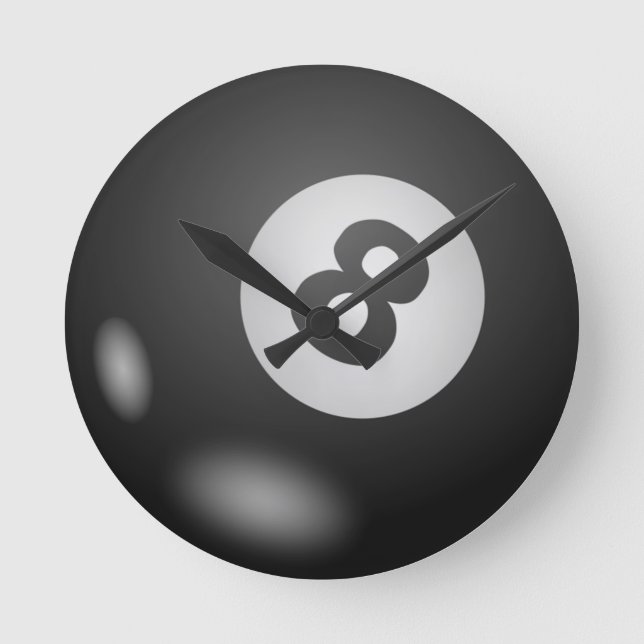Billions 8 ball round clock (Front)