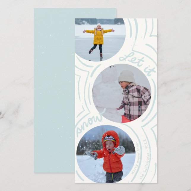 Billowy Snow- Tall Holiday Photo Card (Front/Back)