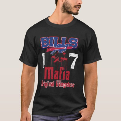 Bills Mafia Original Gangsters Rough Textured   T_Shirt