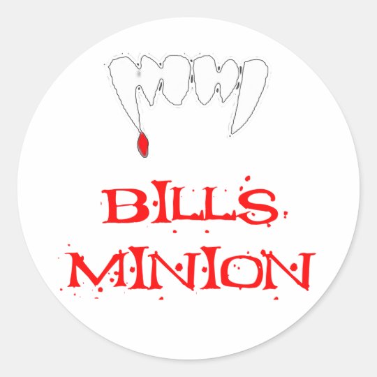 Bills Minion Classic Round Sticker