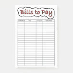 Bills To Pay Post-it Notes at Zazzle