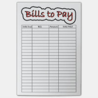 Bills to Pay Post-it Notes