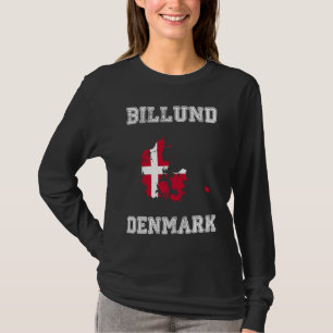 Billund Denmark Vintage Denmark Flag Map T-Shirt