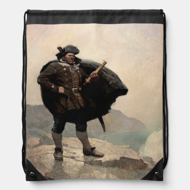 Billy Bones, Treasure Island by N. C. Wyeth Drawstring Bag (Front)