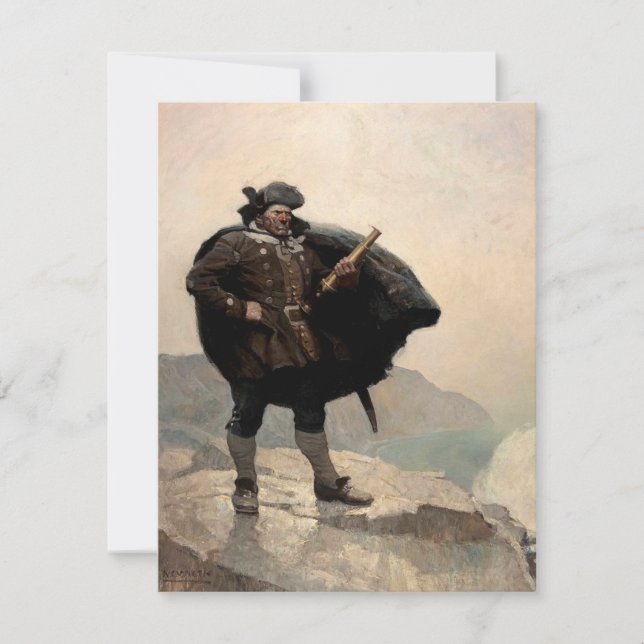 Billy Bones, Treasure Island by N. C. Wyeth Note Card (Front)