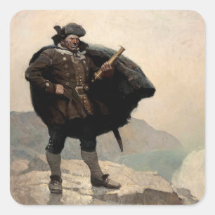 Billy Bones, Treasure Island by N. C. Wyeth Square Sticker