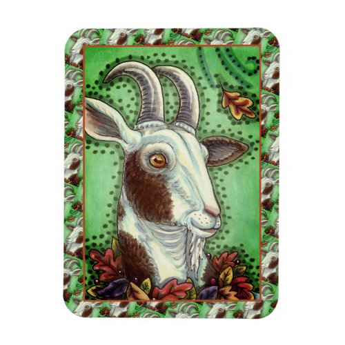BILLY GOAT AND AUTUMN LEAVES THANKSGIVING FARM MAGNET