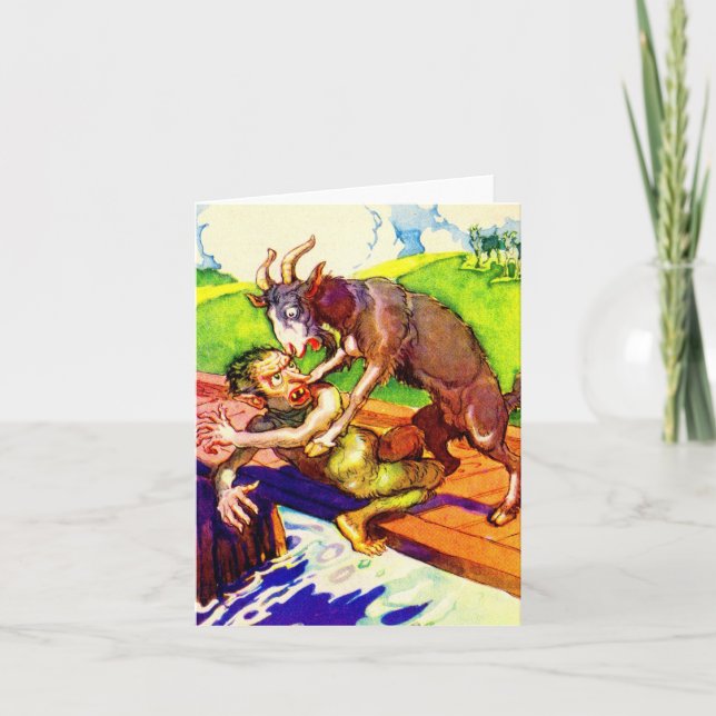 billy goat gruff and troll note card (Front)