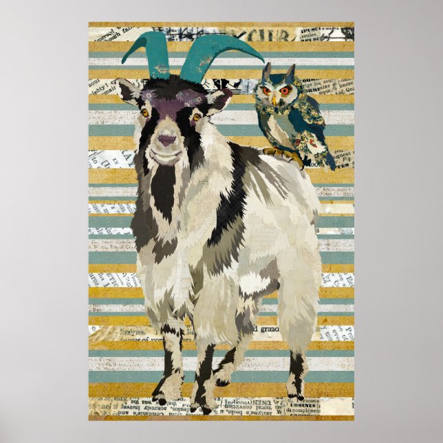 Billy Goat & Owl Art Poster (Front)