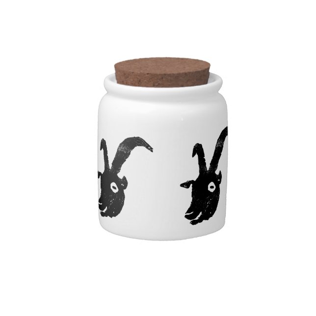 Billy Goat Potato Print Candy Jar (Front)