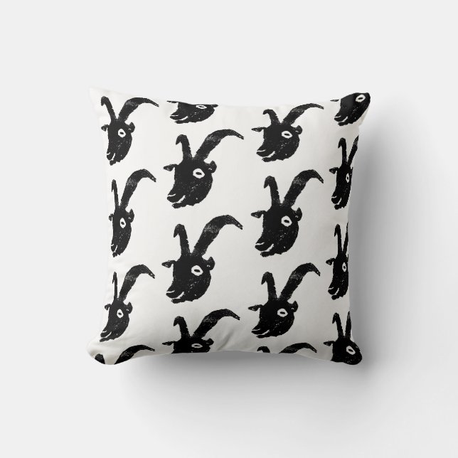 Billy Goat Potato Print Throw Pillow (Front)
