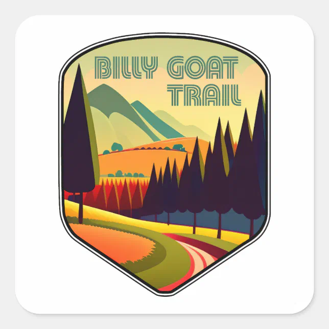 Billy Goat Sticker Billy Goat Trail Maryland Colors Square Sticker | Zazzle
