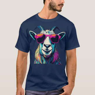 Billy Goat With Sunglasses Colorful T-Shirt