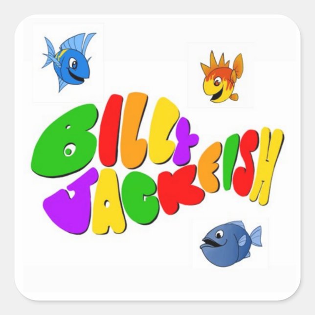 Billy Jackfish Square Stickers (Front)