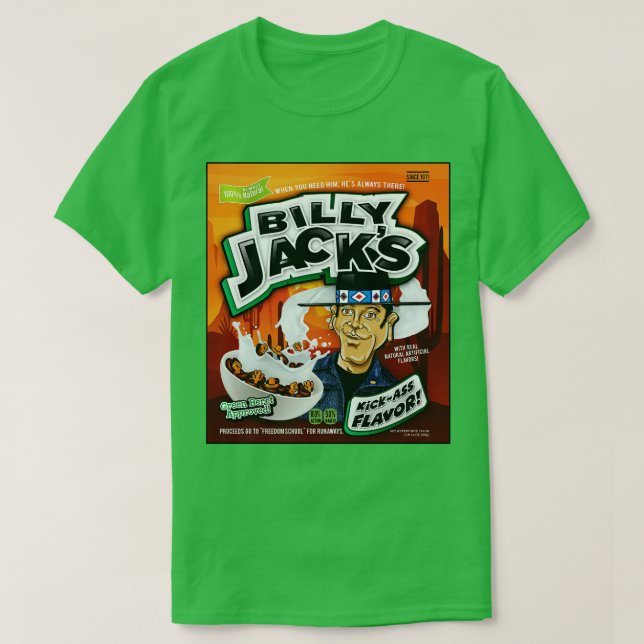 Billy Jacks Cereal Box T-Shirt (Design Front)
