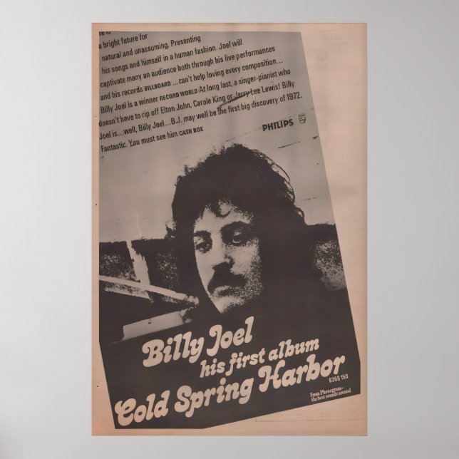 BILLY JOEL - 1972 Poster original NME - Cold (Front)