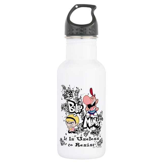 Billy & Mandy - Useless to Resist Stainless Steel Water Bottle (Front)
