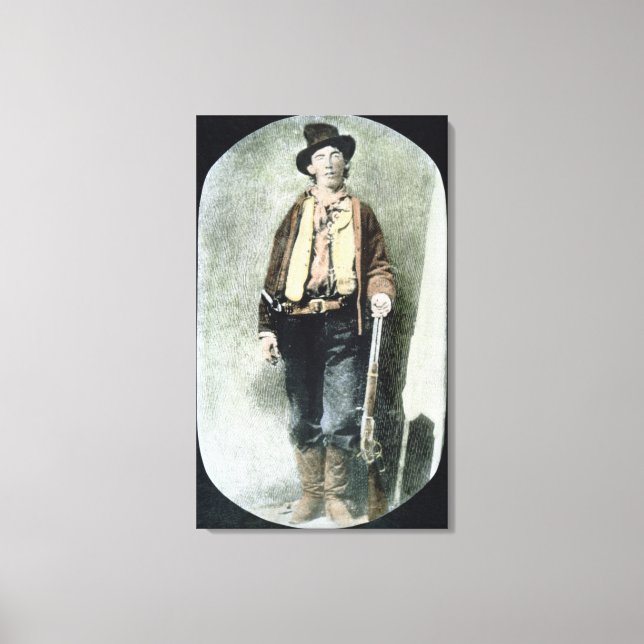 Billy the Kid (coloured engraving) Canvas Print (Front)