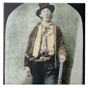 Billy the Kid (coloured engraving) Ceramic Tile