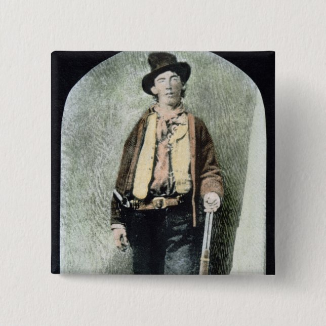 Billy the Kid (coloured engraving) Pinback Button (Front)