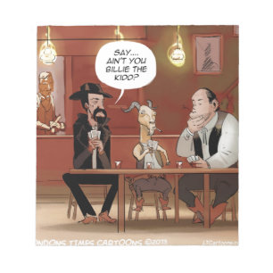 Billy The Kid? Funny Goat Cartoon Notepad