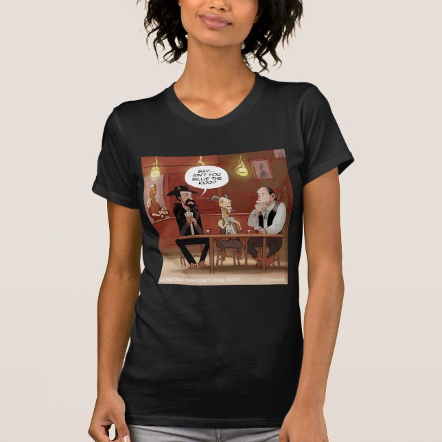 Billy The Kid? Funny Goat Cartoon T-Shirt (Front)