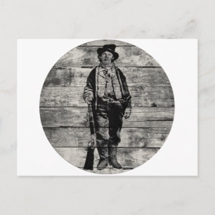 Billy The Kid on Wood Postcard