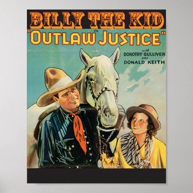 Billy the Kid Outlaw 🌟 Justice Western Movie  Poster (Front)
