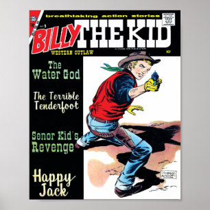 Billy the Kid Outlaw 🌟 Vintage Western Comic Poster