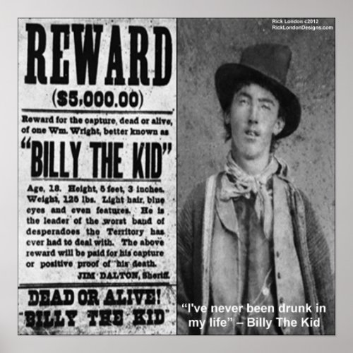 Billy The Kid Reward Poster