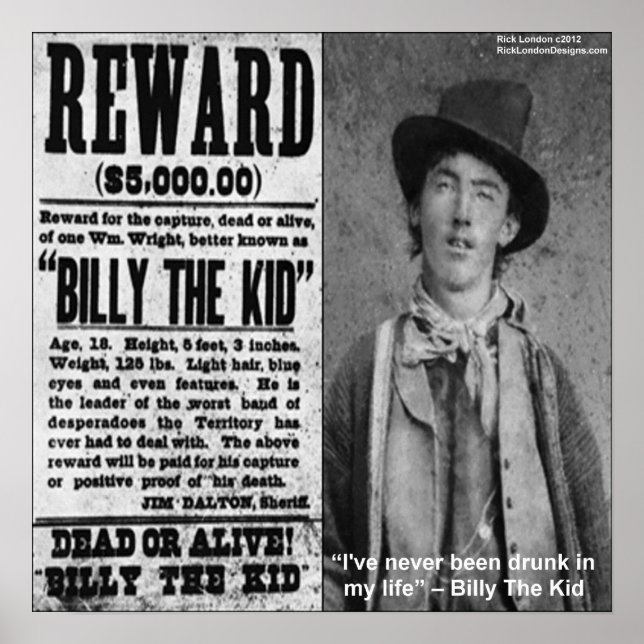 Billy The Kid Reward Poster (Front)