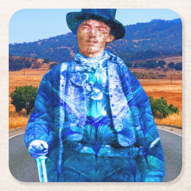 Billy the Kid Square Paper Coaster (Front)