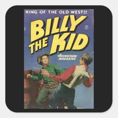 Billy The Kid _ Vintage Comic Book Square Sticker