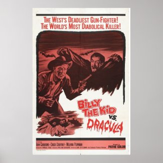Billy the Kid Vs, Dracula Retro Movie Poster