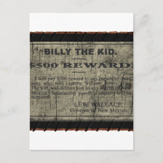 Billy The Kid Wanted Poster Postcard