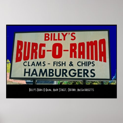 Billys Burg_O_Rama Main St Oxford MA Poster