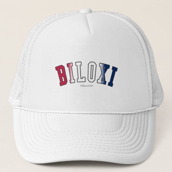 Biloxi in Mississippi State Flag Colors Mesh Hat