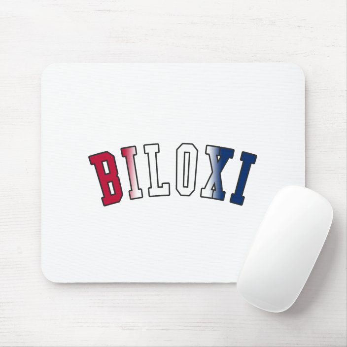 Biloxi in Mississippi State Flag Colors Mousepad