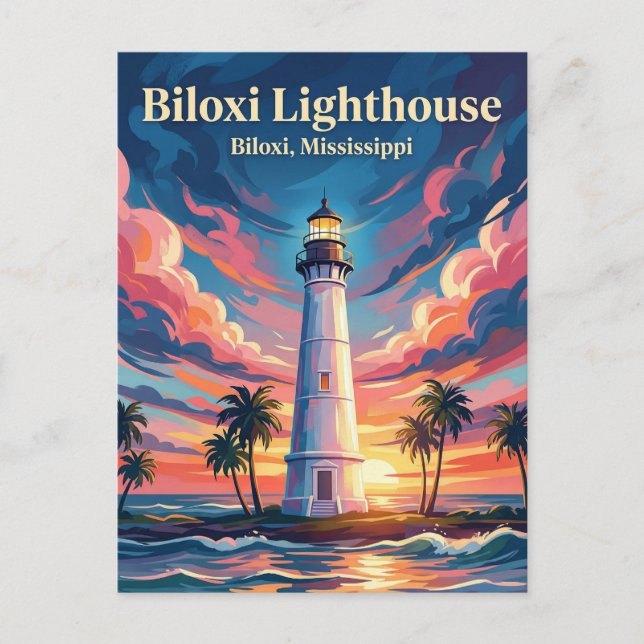 Biloxi Lighthouse Mississippi Postcard (Front)
