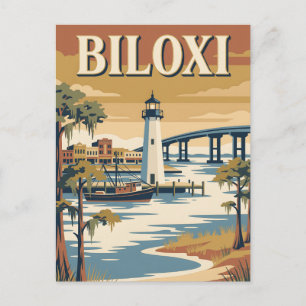 Biloxi Mississippi Gulf Coast Lighthouse Poster Postcard