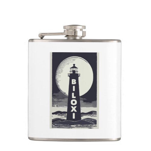 Biloxi Mississippi Lighthouse Moon Flask