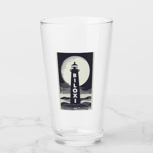 Biloxi Mississippi Lighthouse Moon Glass