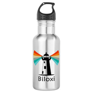 Biloxi Mississippi Lighthouse Rainbow Stainless Steel Water Bottle