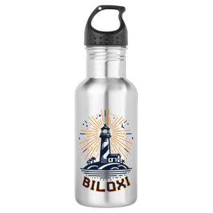 Biloxi Mississippi Lighthouse Sunrise Stainless Steel Water Bottle