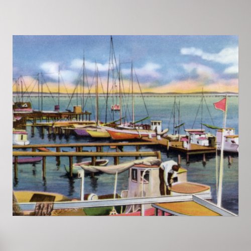 Biloxi Mississippi Shrimp Boats Poster